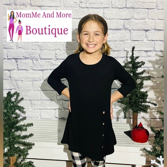 S/M/L/XL NEW Girls High-Low Black Boutique Dress or Long Tunic Top - Picture 5 of 7